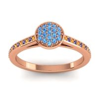 Swiss Blue Topaz Fashion Ring In 14K Rose Gold With Citrine And Blue Sapphire – Jalaksa Simple Ring