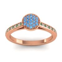 Swiss Blue Topaz Fashion Ring In 14K Rose Gold With Emerald And Lab Diamond – Jalaksa Simple Ring