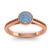 Swiss Blue Topaz Fashion Ring In 14K Rose Gold With Garnet – Jalaksa Simple Ring