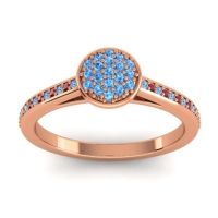 Swiss Blue Topaz Fashion Ring In 14K Rose Gold With Ruby – Jalaksa Simple Ring