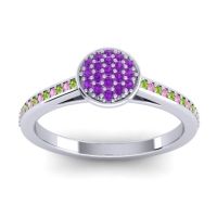 Amethyst Fashion Ring In 14k White Gold With Peridot And Pink Tourmaline – Jalaksa Simple Ring