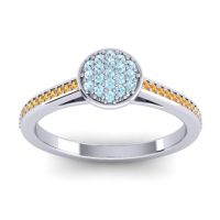 Aquamarine Fashion Ring In 14k White Gold With Citrine – Jalaksa Simple Ring