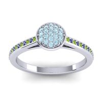 Aquamarine Fashion Ring In 14k White Gold With Peridot And Blue Sapphire – Jalaksa Simple Ring