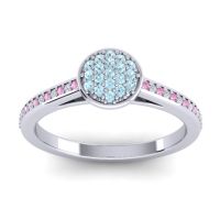 Aquamarine Fashion Ring In 14k White Gold With Pink Tourmaline And Lab Diamond – Jalaksa Simple Ring