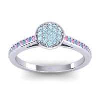 Aquamarine Fashion Ring In 14k White Gold With Pink Tourmaline And Swiss Blue Topaz – Jalaksa Simple Ring