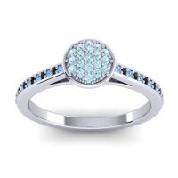 Aquamarine Fashion Ring In 14k White Gold With Swiss Blue Topaz And Black Onyx – Jalaksa Simple Ring