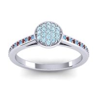 Aquamarine Fashion Ring In 14k White Gold With Swiss Blue Topaz And Garnet – Jalaksa Simple Ring