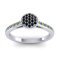 Black Onyx Fashion Ring In 14k White Gold With Peridot And Blue Sapphire – Jalaksa Simple Ring