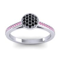 Black Onyx Fashion Ring In 18k White Gold With Pink Tourmaline – Jalaksa Simple Ring