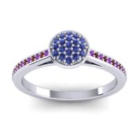 Blue Sapphire Fashion Ring In 14k White Gold With Amethyst And Garnet – Jalaksa Simple Ring
