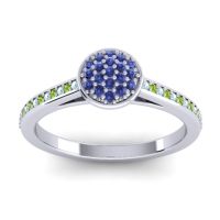 Blue Sapphire Fashion Ring In 14k White Gold With Aquamarine And Peridot – Jalaksa Simple Ring