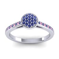 Blue Sapphire Fashion Ring In 14k White Gold With Pink Tourmaline – Jalaksa Simple Ring