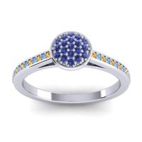 Blue Sapphire Fashion Ring In 14k White Gold With Citrine And Swiss Blue Topaz – Jalaksa Simple Ring