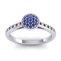 Blue Sapphire Fashion Ring In 14k White Gold With Garnet And Aquamarine – Jalaksa Simple Ring