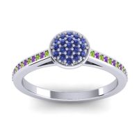 Blue Sapphire Fashion Ring In 14k White Gold With Peridot And Amethyst – Jalaksa Simple Ring