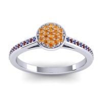 Citrine Fashion Ring In 14k White Gold With Blue Sapphire And Garnet – Jalaksa Simple Ring