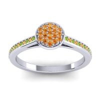 Citrine Fashion Ring In 14k White Gold With Peridot – Jalaksa Simple Ring