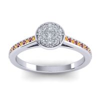 Lab Diamond Fashion Ring In 14k White Gold With Citrine And Ruby – Jalaksa Simple Ring