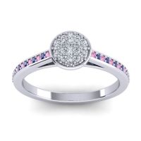 Lab Diamond Fashion Ring In 14k White Gold With Pink Tourmaline And Blue Sapphire – Jalaksa Simple Ring