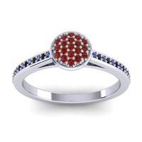 Garnet Fashion Ring In 14k White Gold With Blue Sapphire And Black Onyx – Jalaksa Simple Ring