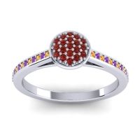 Garnet Fashion Ring In 14k White Gold With Citrine And Amethyst – Jalaksa Simple Ring