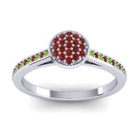 Garnet Fashion Ring In 14k White Gold With Peridot – Jalaksa Simple Ring