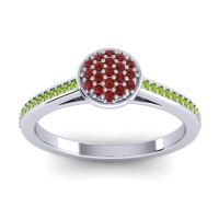 Garnet Fashion Ring In 14k White Gold With Peridot – Jalaksa Simple Ring