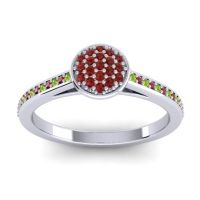 Garnet Fashion Ring In 14k White Gold With Peridot And Ruby – Jalaksa Simple Ring