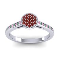 Garnet Fashion Ring In 14k White Gold With Pink Tourmaline And Emerald – Jalaksa Simple Ring