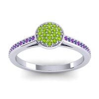 Peridot Fashion Ring In 14k White Gold With Amethyst And Blue Sapphire – Jalaksa Simple Ring