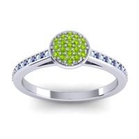 Peridot Fashion Ring In 14k White Gold With Aquamarine And Blue Sapphire – Jalaksa Simple Ring