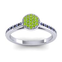 Peridot Fashion Ring In 14k White Gold With Blue Sapphire And Black Onyx – Jalaksa Simple Ring