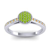 Peridot Fashion Ring In 14k White Gold With Citrine And Aquamarine – Jalaksa Simple Ring
