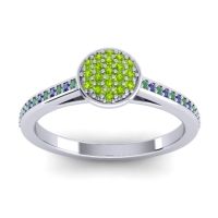 Peridot Fashion Ring In 14k White Gold With Emerald And Blue Sapphire – Jalaksa Simple Ring
