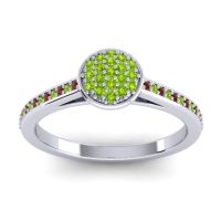 Peridot Fashion Ring In 14k White Gold With Garnet – Jalaksa Simple Ring