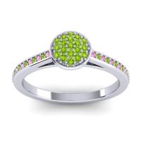 Peridot Fashion Ring In 14k White Gold With Pink Tourmaline – Jalaksa Simple Ring