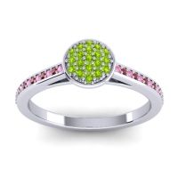 Peridot Fashion Ring In 14k White Gold With Pink Tourmaline And Ruby – Jalaksa Simple Ring