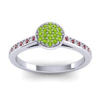 Peridot Fashion Ring In 14k White Gold With Ruby And Lab Diamond – Jalaksa Simple Ring