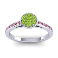Peridot Fashion Ring In 14k White Gold With Ruby And Pink Tourmaline – Jalaksa Simple Ring