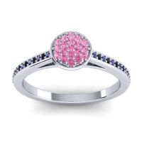 Pink Tourmaline Fashion Ring In 14k White Gold With Blue Sapphire And Black Onyx – Jalaksa Simple Ring