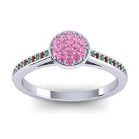 Pink Tourmaline Fashion Ring In 14k White Gold With Emerald And Garnet – Jalaksa Simple Ring
