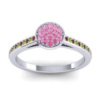 Pink Tourmaline Fashion Ring In 14k White Gold With Garnet And Peridot – Jalaksa Simple Ring