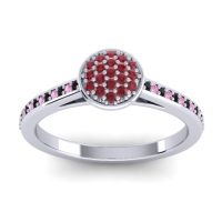 Ruby Fashion Ring In 14k White Gold With Black Onyx And Pink Tourmaline – Jalaksa Simple Ring