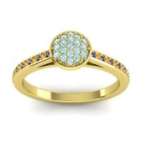 Aquamarine Fashion Ring In 14k Yellow Gold With Blue Sapphire And Citrine – Jalaksa Simple Ring