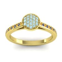 Aquamarine Fashion Ring In 14k Yellow Gold With Citrine And Blue Sapphire – Jalaksa Simple Ring
