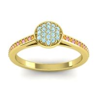 Aquamarine Fashion Ring In 14k Yellow Gold With Citrine And Pink Tourmaline – Jalaksa Simple Ring