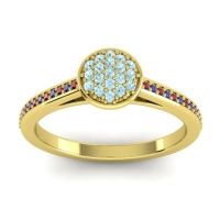 Aquamarine Fashion Ring In 14k Yellow Gold With Ruby And Blue Sapphire – Jalaksa Simple Ring