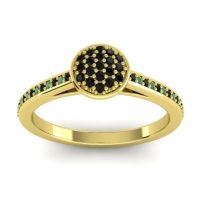 Black Onyx Fashion Ring In 14k Yellow Gold With Emerald – Jalaksa Simple Ring