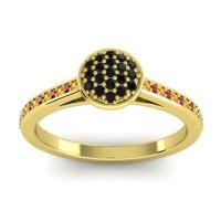 Black Onyx Fashion Ring In 14k Yellow Gold With Citrine And Ruby – Jalaksa Simple Ring