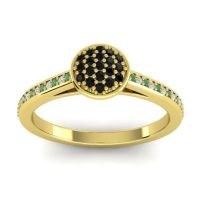 Black Onyx Fashion Ring In 14k Yellow Gold With Emerald And Lab Diamond – Jalaksa Simple Ring